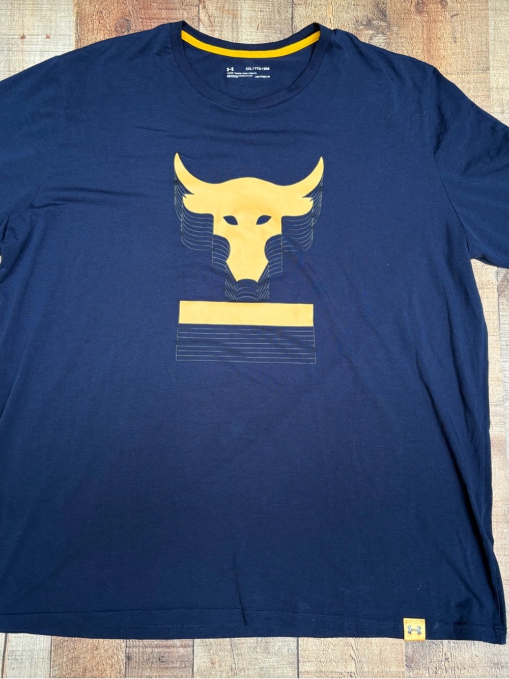 Under Armour Navy Short-Sleeve Tee with Yellow Bull Graphic